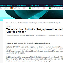 Mudanas em ttulos isentos j provocam cancelamento de 'CRIs de aluguel